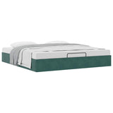 Cadre de lit ottoman sans matelas vert foncé 160x200 cm velours