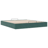 Cadre de lit ottoman sans matelas vert foncé 160x200 cm velours