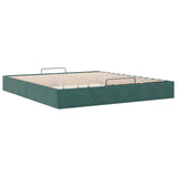 Cadre de lit ottoman sans matelas vert foncé 160x200 cm velours