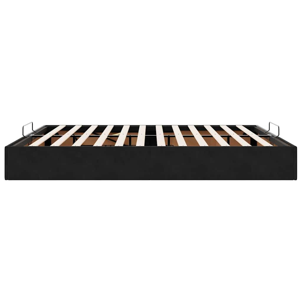 Cadre de lit ottoman sans matelas noir 200x200 cm velours