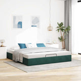 Cadre de lit ottoman sans matelas vert foncé 200x200 cm velours