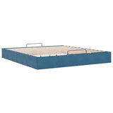 Cadre de lit ottoman sans matelas bleu foncé 200x200 cm velours