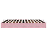 Cadre de lit ottoman sans matelas rose 200x200 cm velours