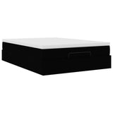 Cadre de lit ottoman avec matelas noir 140x190 cm similicuir