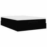 Cadre de lit ottoman avec matelas noir 140x190 cm similicuir