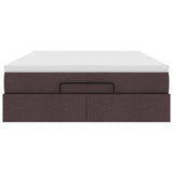 Cadre de lit ottoman avec matelas marron foncé 140x190 cm tissu