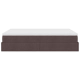 Cadre de lit ottoman avec matelas marron foncé 140x190 cm tissu