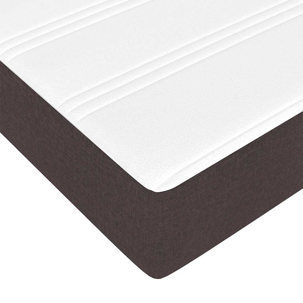 Cadre de lit ottoman avec matelas marron foncé 140x190 cm tissu