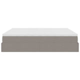 Cadre de lit ottoman avec matelas taupe 180x200 cm tissu