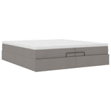 Cadre de lit ottoman avec matelas taupe 200x200cm tissu