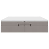 Cadre de lit ottoman avec matelas taupe 200x200cm tissu