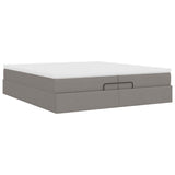 Cadre de lit ottoman avec matelas taupe 200x200cm tissu