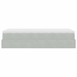 Cadre de lit ottoman et matelas gris clair 100x200 cm velours