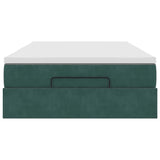 Cadre de lit ottoman avec matelas vert foncé 120x200 cm velours