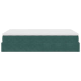 Cadre de lit ottoman avec matelas vert foncé 120x200 cm velours