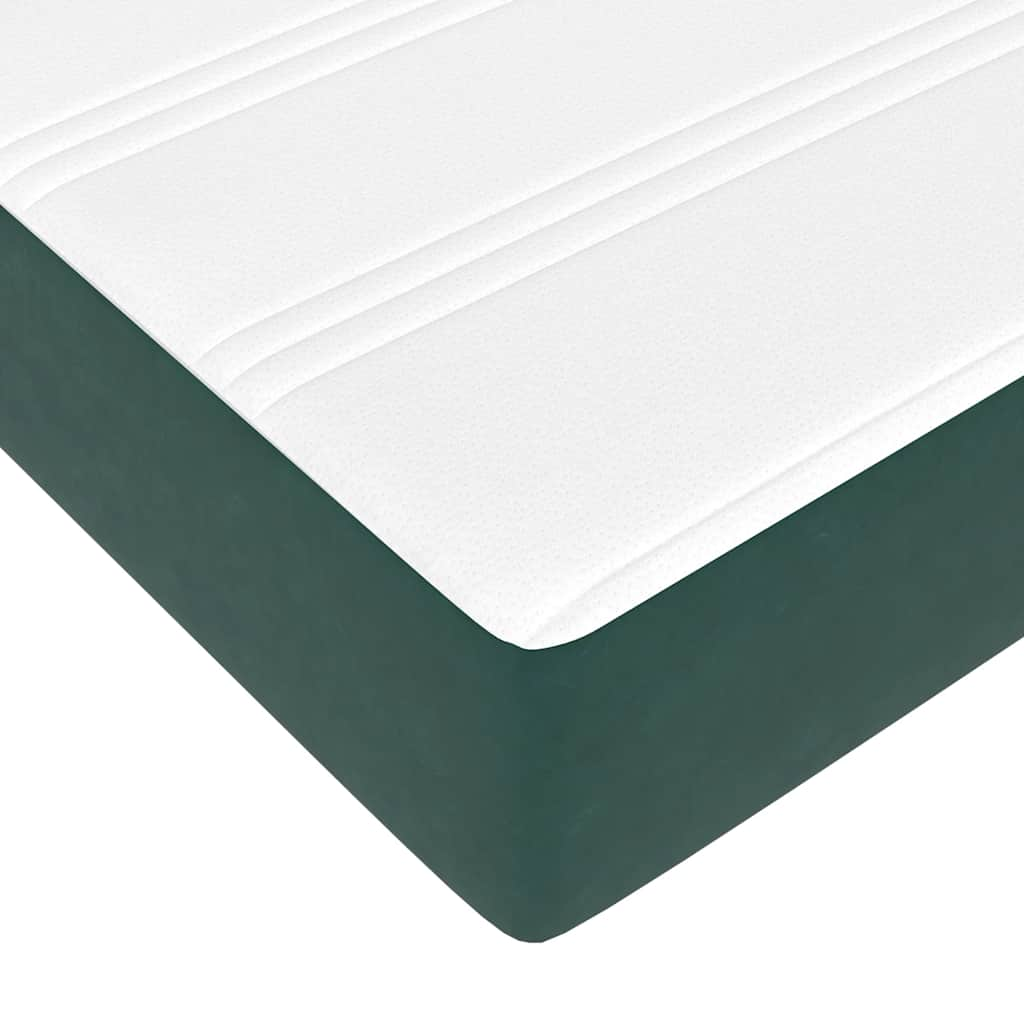 Cadre de lit ottoman avec matelas vert foncé 120x200 cm velours