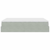 Cadre de lit ottoman et matelas gris clair 140x190 velours