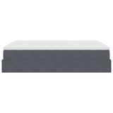 Cadre de lit ottoman avec matelas gris foncé 140x190 cm velours