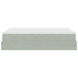 Cadre de lit ottoman avec matelas gris clair 140x200 cm velours