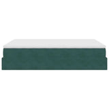 Cadre de lit ottoman avec matelas vert foncé 140x200 cm velours