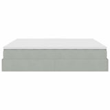 Cadre de lit ottoman avec matelas gris clair 160x200 cm velours