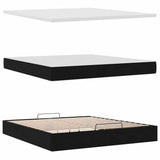 Cadre de lit ottoman avec matelas noir 160x200 cm velours