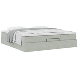 Cadre de lit ottoman avec matelas gris clair 180x200 cm velours