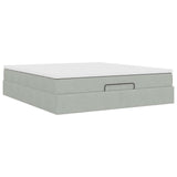 Cadre de lit ottoman avec matelas gris clair 180x200 cm velours