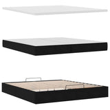 Cadre de lit ottoman avec matelas noir 200x200cm velours