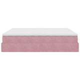 Cadre de lit ottoman avec matelas rose 200x200 cm velours