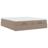 Cadre de lit ottoman et matelas cappuccino 200x200cm similicuir