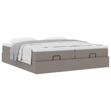 Cadre de lit ottoman avec matelas taupe 200x200cm tissu