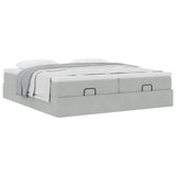 Cadre de lit ottoman avec matelas gris clair 200x200 cm velours