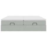 Cadre de lit ottoman avec matelas gris clair 200x200 cm velours