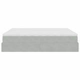 Cadre de lit ottoman avec matelas gris clair 200x200 cm velours