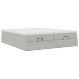 Cadre de lit ottoman avec matelas gris clair 200x200 cm velours