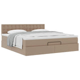 Cadre de lit ottoman et matelas cappuccino 160x200cm similicuir