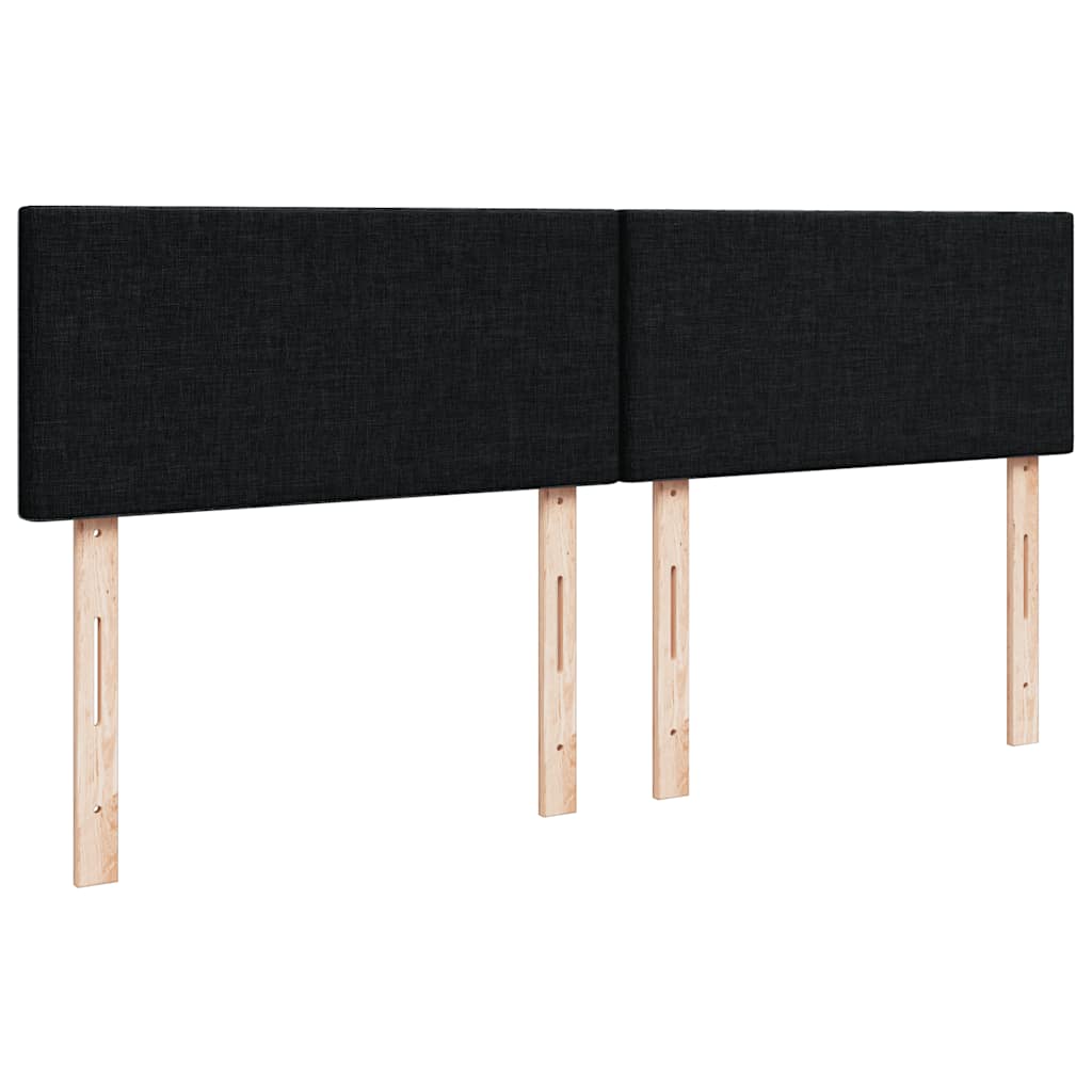 Cadre de lit ottoman avec matelas noir 140x190 cm tissu