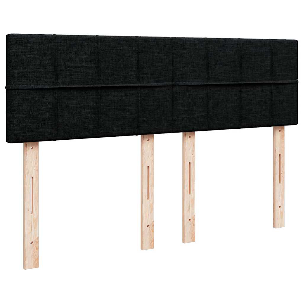 Cadre de lit ottoman avec matelas noir 140x190 cm tissu