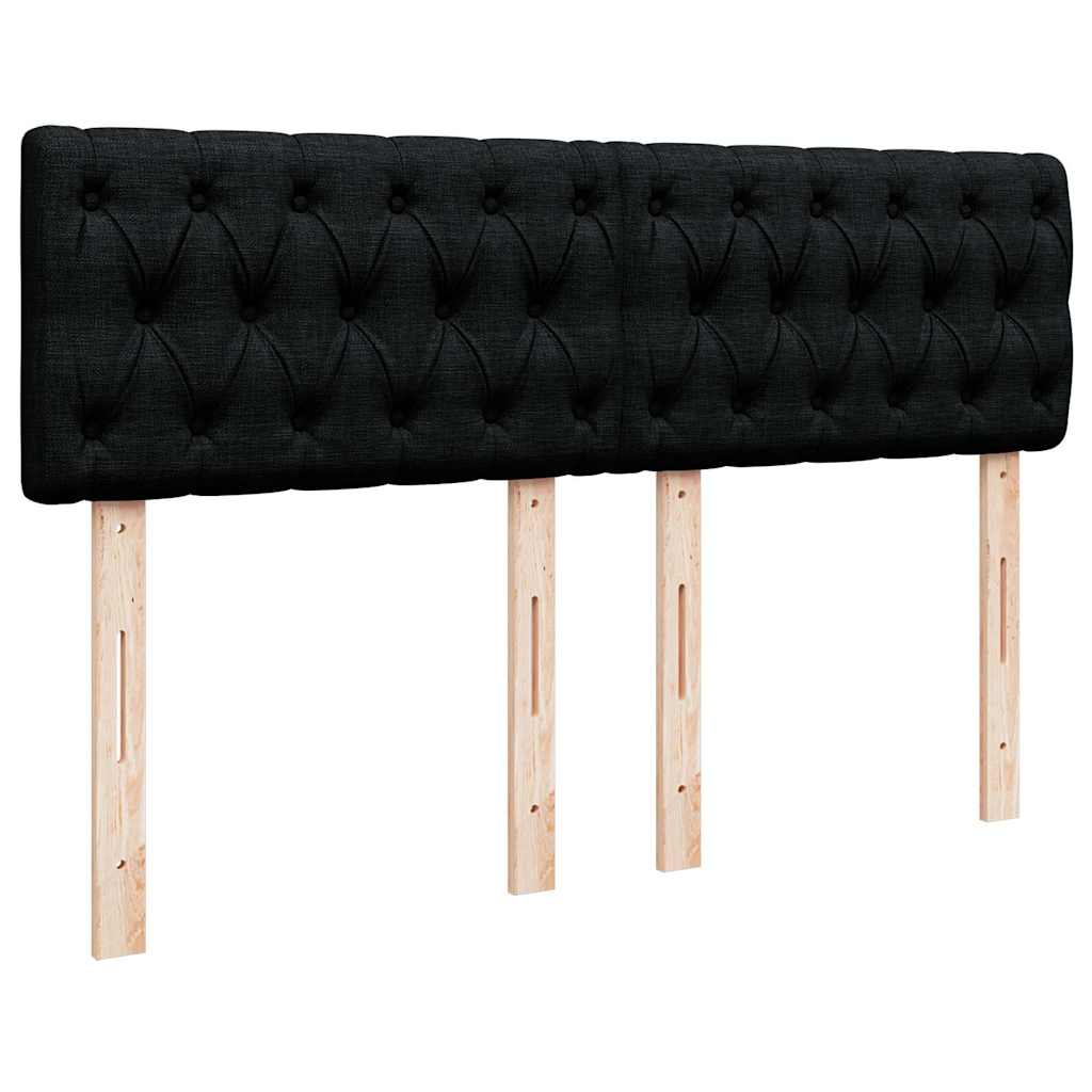 Cadre de lit ottoman avec matelas noir 140x190 cm tissu