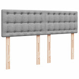 Cadre de lit ottoman et matelas gris clair 140x190 cm tissu