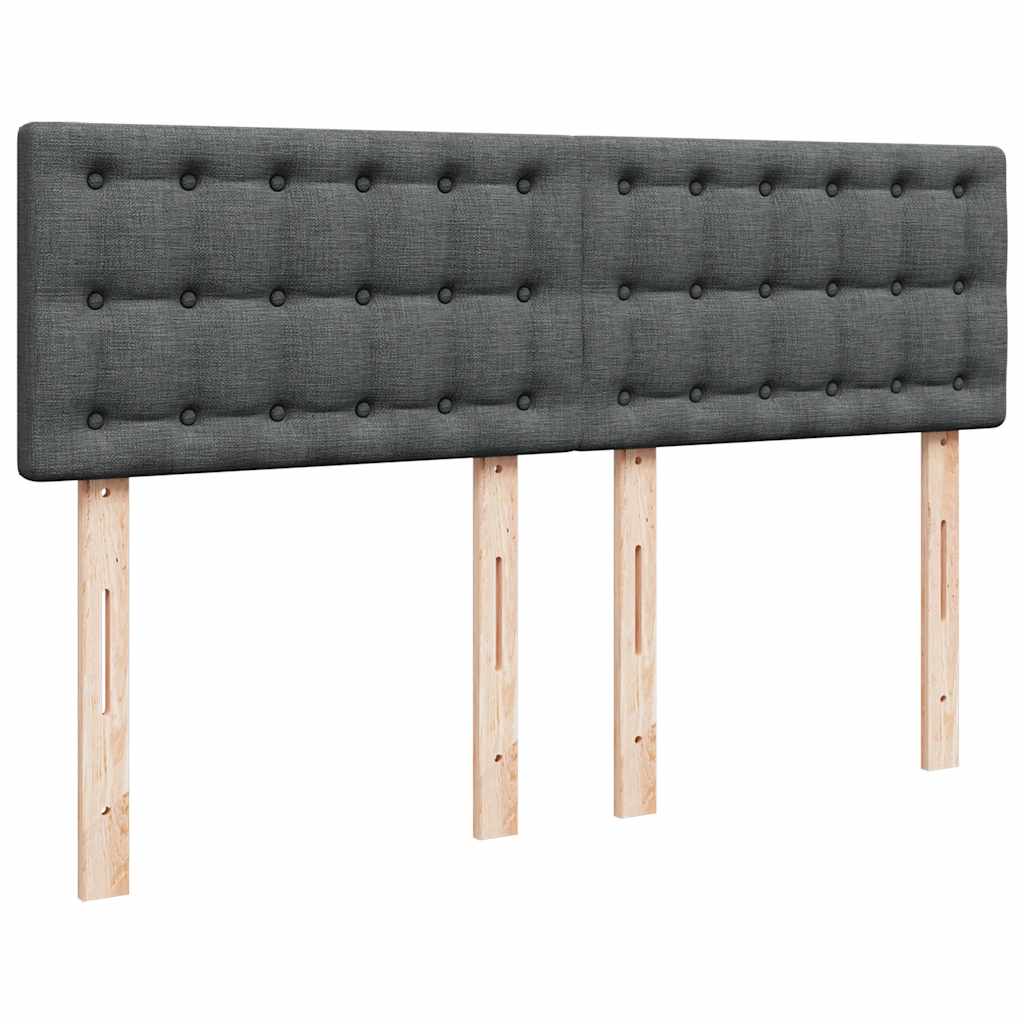 Cadre de lit ottoman avec matelas gris foncé 140x190 cm tissu