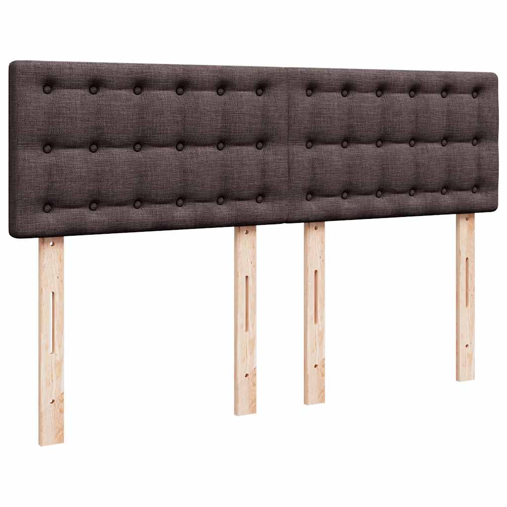 Lit ottoman avec matelas marron foncé 140x190 cm tissu