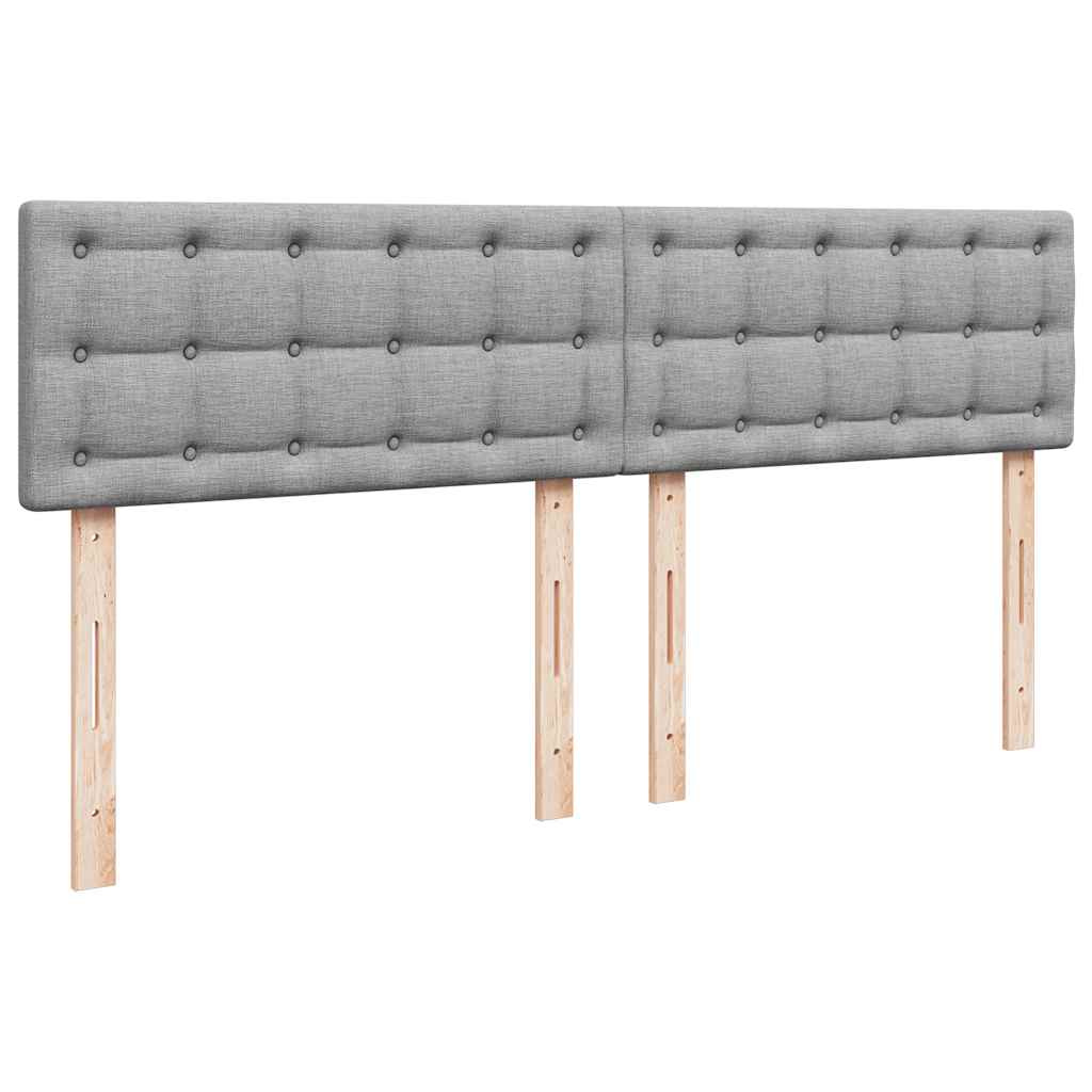 Cadre de lit ottoman et matelas gris clair 160x200cm tissu