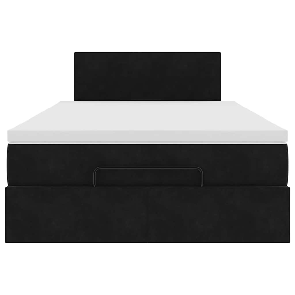 Cadre de lit ottoman avec matelas noir 120x200 cm velours