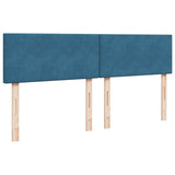 Cadre de lit ottoman avec matelas bleu foncé 160x200 cm velours