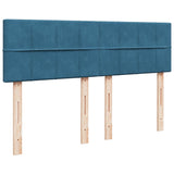 Cadre de lit ottoman avec matelas bleu foncé 140x200 cm velours