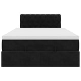 Cadre de lit ottoman avec matelas noir 120x200 cm velours