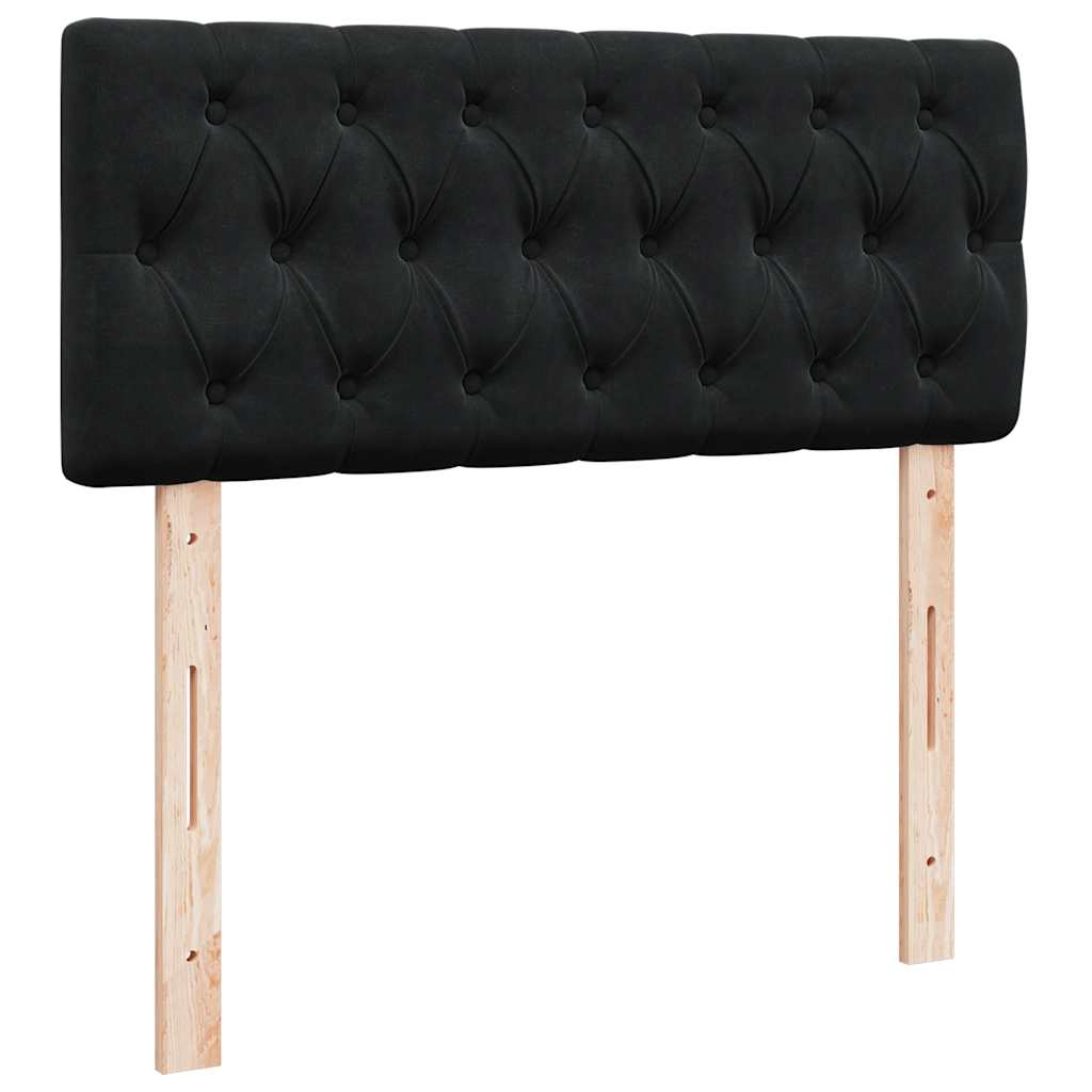 Cadre de lit ottoman avec matelas noir 120x200 cm velours