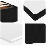 Ottoman bed frame with black mattress 120x200 cm velvet